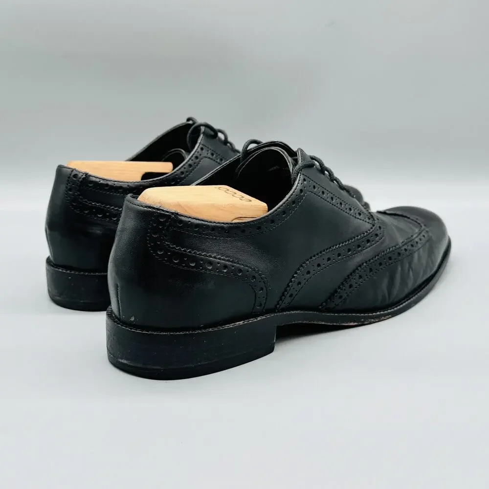 Cole Haan Shoes Mens 9.5 Black Leather Wingtip Oxford Lace Up Dress Brogue
